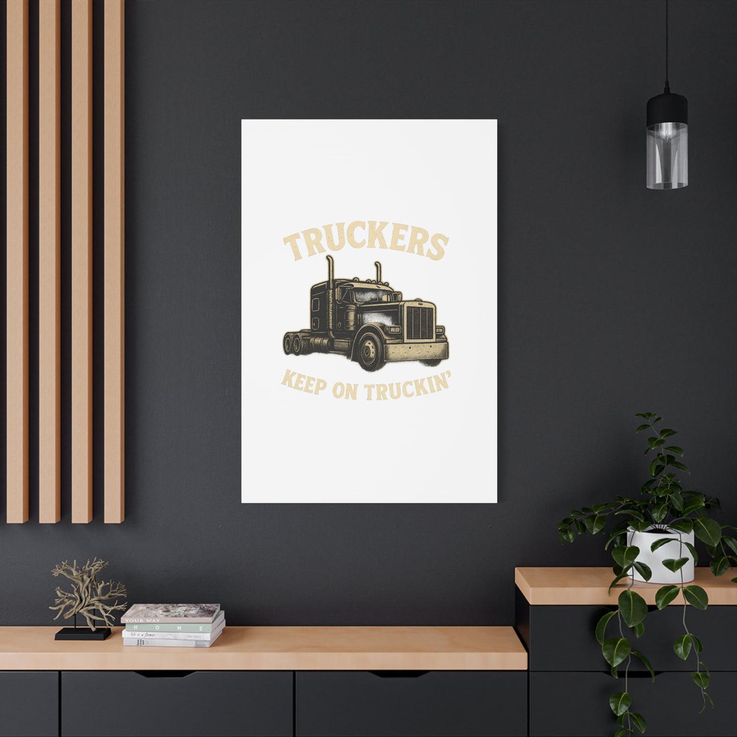 Truckers Canvas Wall Art, Keep on Truckin' Decor, Gift for Drivers, Trucking Artwork, Transportation Gift