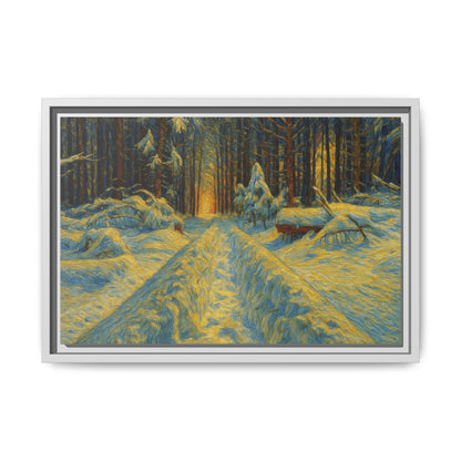 Canvas Art, Winter Landscape Wall Decor, Nature Lovers Gift, Seasonal Decor, Holiday Wall Art, Cozy Home Decoration, Framed Matte Canvas