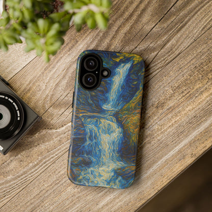 Artistic Phone Case - Waterfall Design, Unique Gift, Phone Accessory, Nature Lover, Original Artwork
