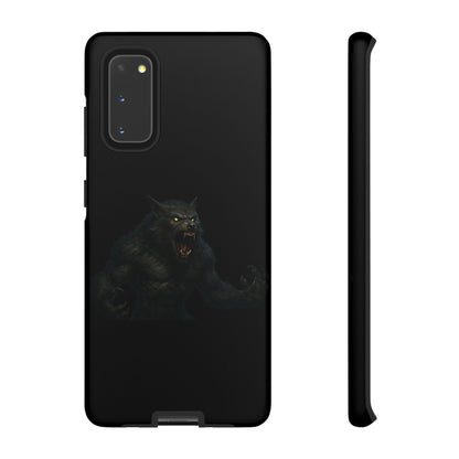 Werewolf Phone Case, Tough Cases, Black Panther Design, Gift for Animal Lovers, Phone Accessories, Fierce Phone Protection