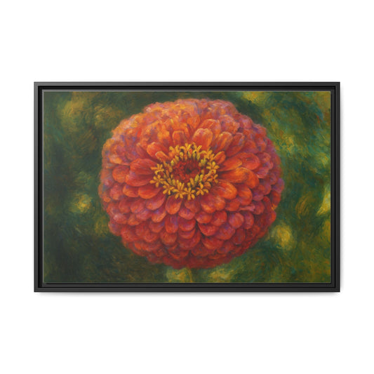 Framed Floral Canvas Art Print, Colorful Flower Wall Decor, Botanical Home Decoration, Gift for Plant Lovers, Living Room Art