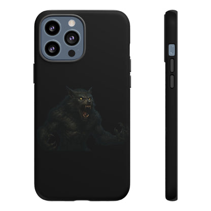 Werewolf Phone Case, Tough Cases, Black Panther Design, Gift for Animal Lovers, Phone Accessories, Fierce Phone Protection