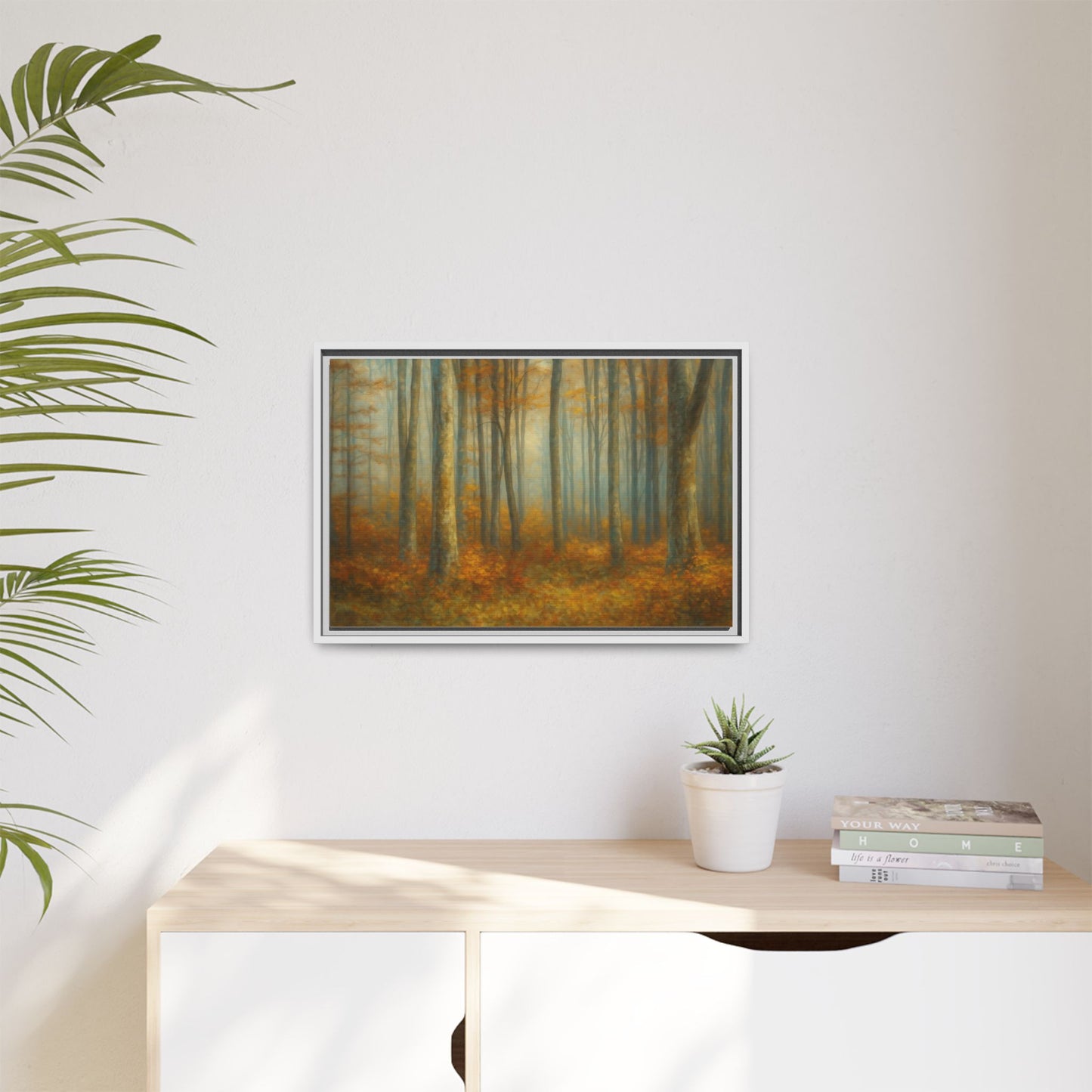 Autumn Forest Canvas Art, Framed Wall Decor, Rustic Home Decor, Nature Artwork, Gift for Nature Lovers
