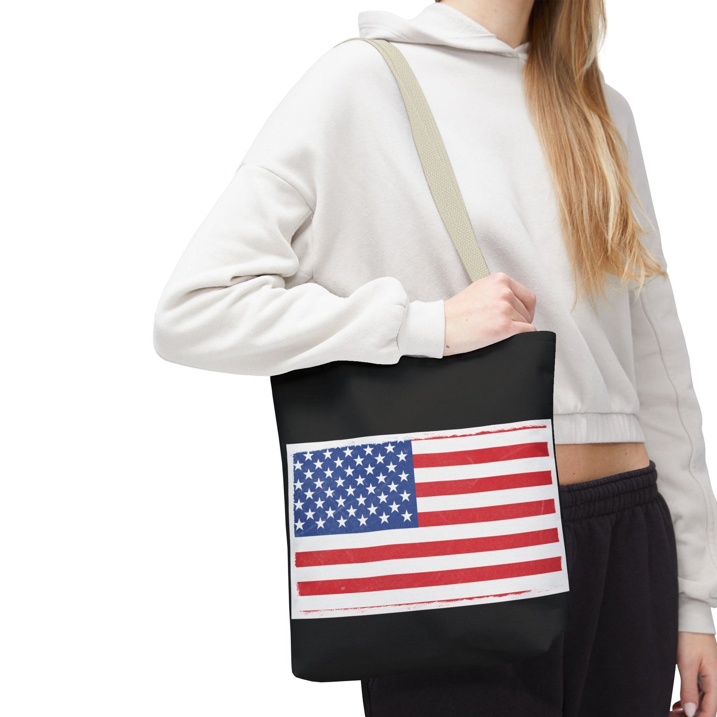 Patriotic Tote Bag, American Flag Carryall, Beach Bag, Reusable Shopping Tote, Independence Day Gift