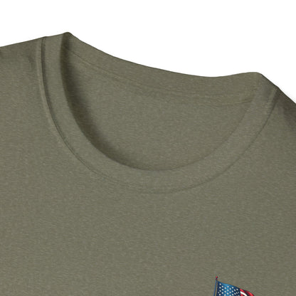 Patriotic Unisex Softstyle T-Shirt, American Flag Tee, USA Pride Shirt, Perfect for Independence Day, Casual Wear