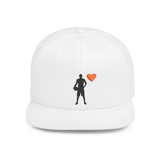 Sporty Love Flat Bill Snapback Hat – Adjustable Cap for Athletes, Casual Wear, Gifts for Sports Fans, Basketball Enthusiasts, Unique - product image