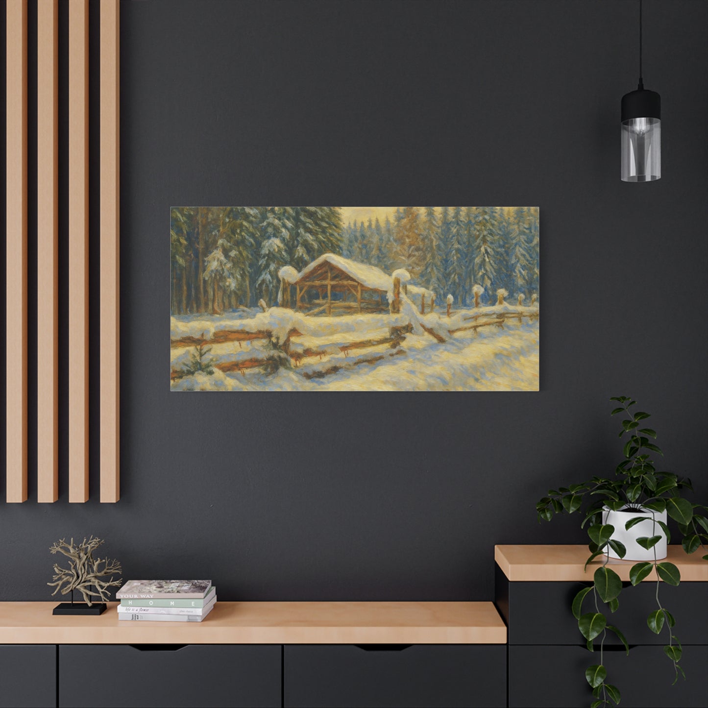 Canvas Wall Art, Winter Landscape Print, Home Decor, Rustic Art, Gift for Nature Lovers, Holiday Decoration