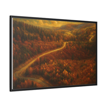 Autumn Landscape Framed Canvas Art, Cozy Home Decor, Warm Fall Vibes, Gift for Nature Lovers, Perfect for Thanksgiving