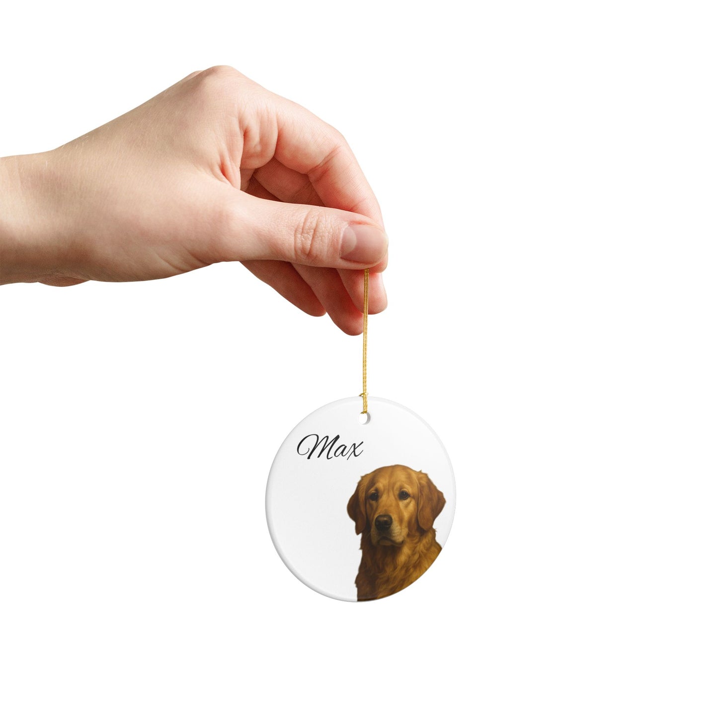 Dog Personalised Ceramic Decoration Ornament, (1pc) - Pet Keepsake for Christmas Tree, Custom Puppy Gift, Unique Dog Lover Decor,