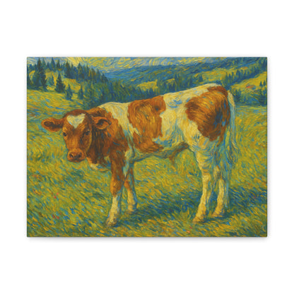 Cow Art Canvas Print, Rustic Farmhouse Decor, Animal Lover Gift, Country Wall Art, Thoughtful Homewarming
