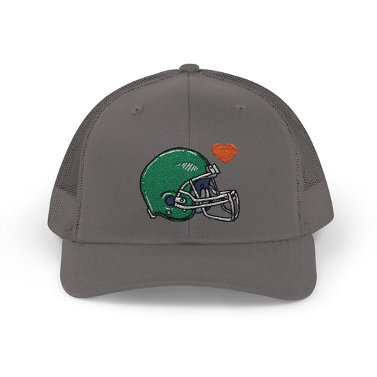 Snapback Trucker Cap with Football Heart Design - Perfect for Sports Fans, Gifts for Gamers, Casual Outings, Tailgating, and Team Spirit - product image