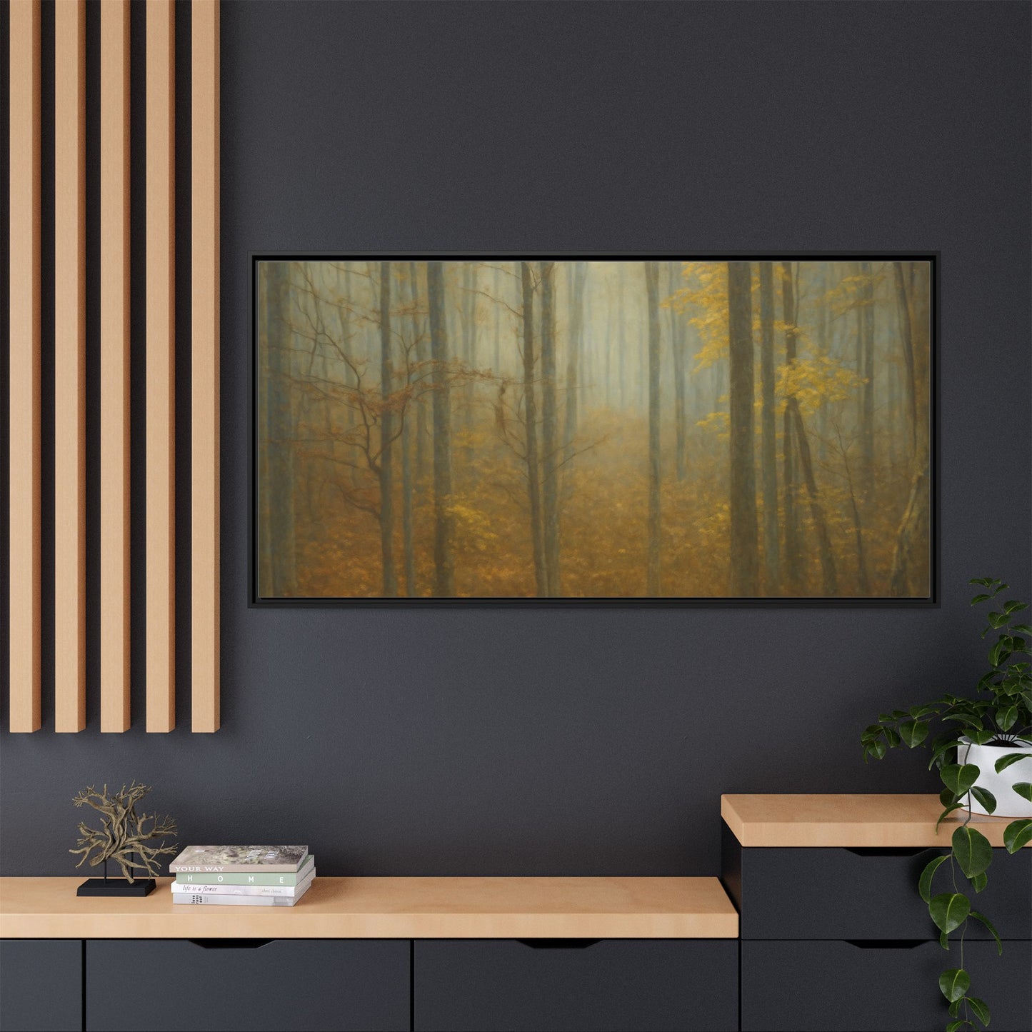 Framed Matte Canvas Art | Serenity in the Forest | Nature Wall Decor, Home Gallery, Cozy Living Room, Gift for Nature Lovers