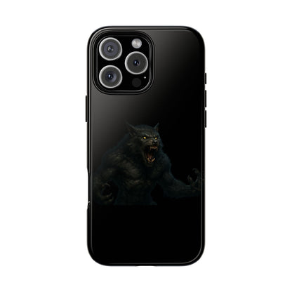 Werewolf Phone Case, Tough Cases, Black Panther Design, Gift for Animal Lovers, Phone Accessories, Fierce Phone Protection