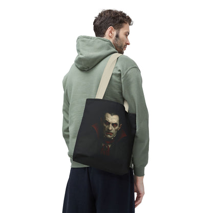 Vampire Haunted Tote Bag, Spooky Shopping Bag, Halloween Accessory, Gothic Style Handbag, Perfect for Halloween Parties, Unisex Tote