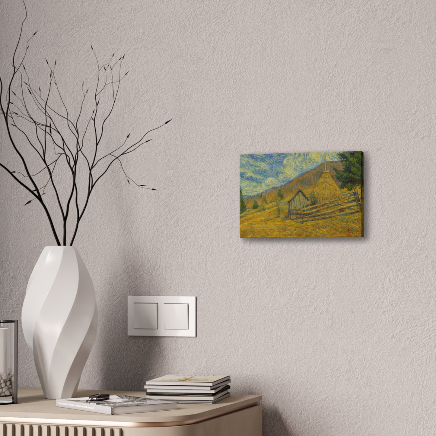 Vincent Van Gogh Inspired Canvas Print, Rustic Home Decor, Wall Art, Gift for Art Lovers, Country Landscape, Unique Art Piece