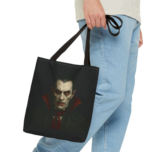 Vampire Haunted Tote Bag, Spooky Shopping Bag, Halloween Accessory, Gothic Style Handbag, Perfect for Halloween Parties, Unisex Tote - product image