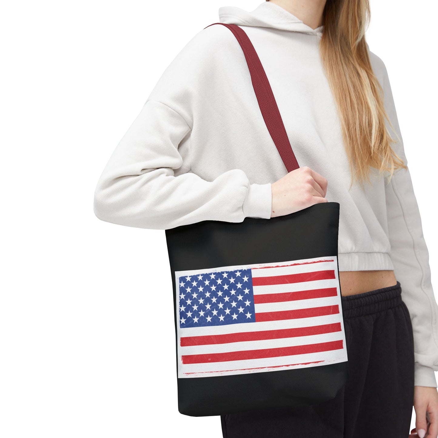 Patriotic Tote Bag, American Flag Carryall, Beach Bag, Reusable Shopping Tote, Independence Day Gift