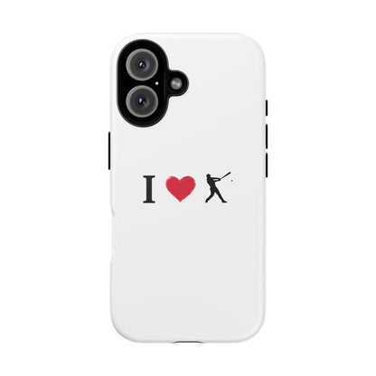 Baseball Love Phone Case, Tough Cases for Sports Lovers, i Heart Baseball Protection, Gift for Players, Cute Sports Case