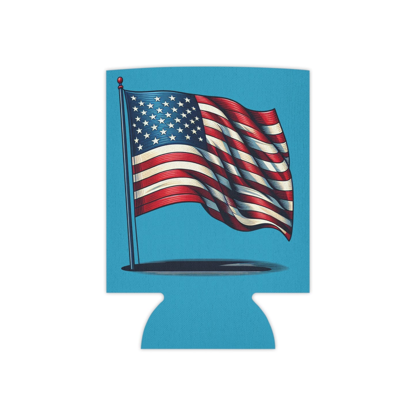 Patriotic Can Cooler, Summer BBQ Accessory, Independence Day Drink Holder, Americana Coaster, USA Party Favor