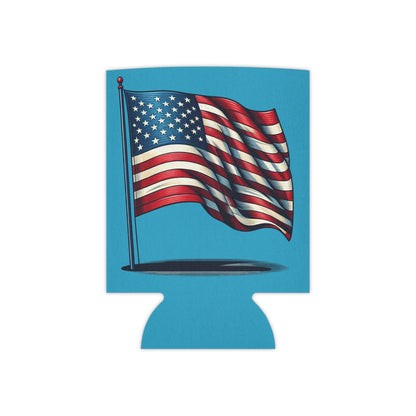 Patriotic Can Cooler, Summer BBQ Accessory, Independence Day Drink Holder, Americana Coaster, USA Party Favor