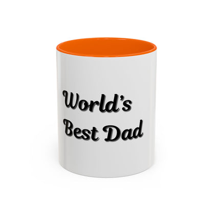 World's Best Dad Accent Coffee Mug - Perfect Gift for Father's Day