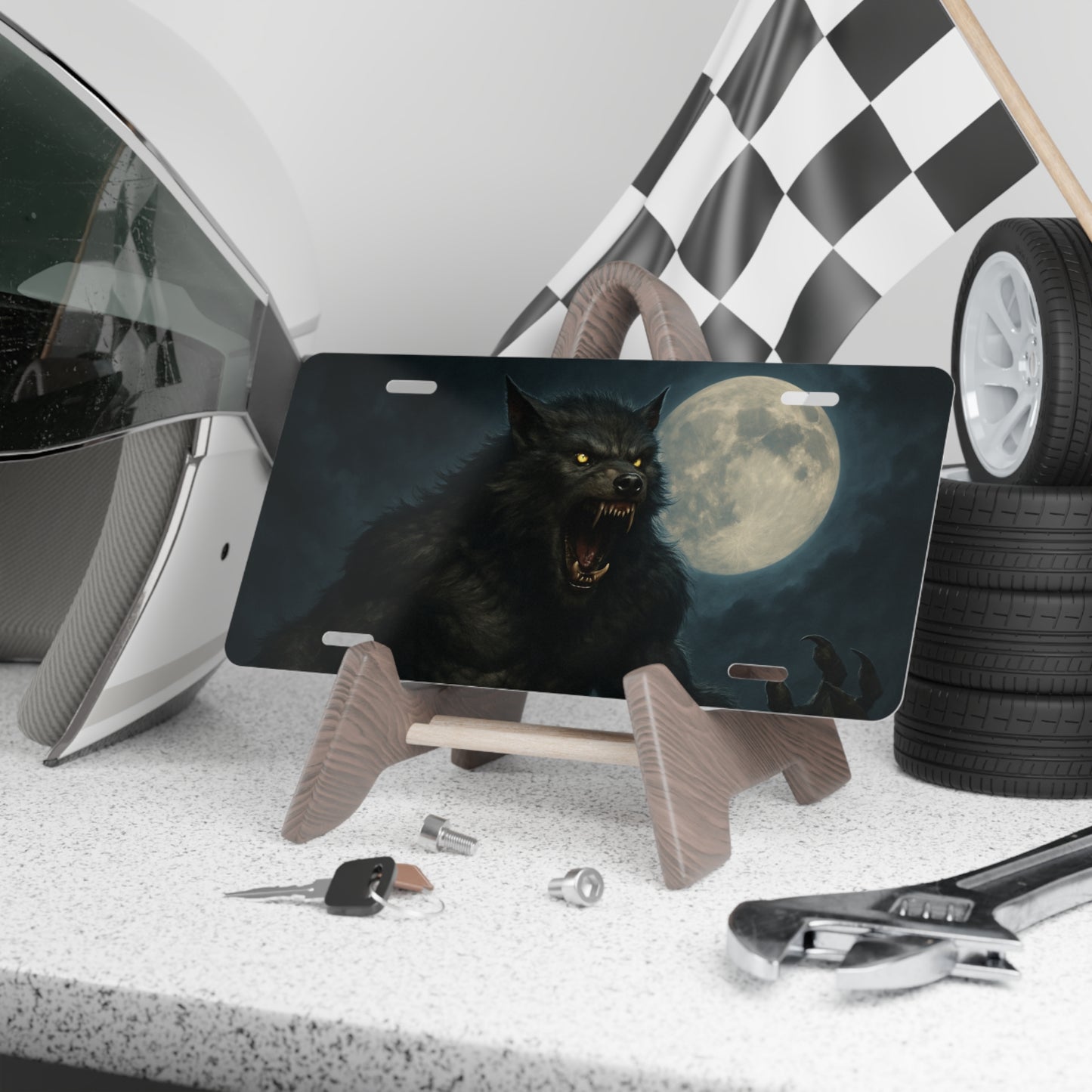 Mysterious Werewolf Vanity Plate, Decorative Car License, Personalized Gift for Car Lovers, Perfect for Halloween Decor, Unique Auto [...]