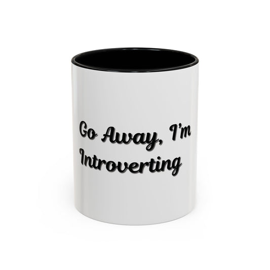 Introvert Coffee Mug - Go Away, I'm Introverting - Black Accent for Relaxing Moments - product image