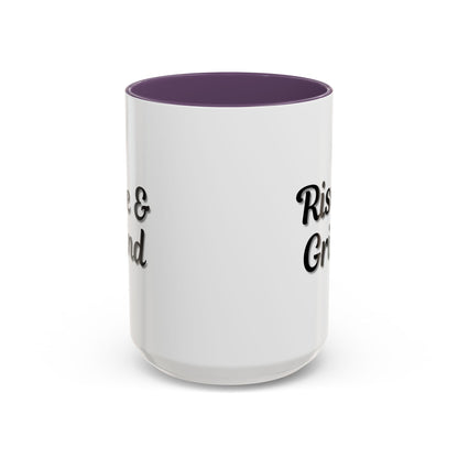 Rise & Grind Coffee Mug – Motivational Black Accent Mug for Daily Inspiration