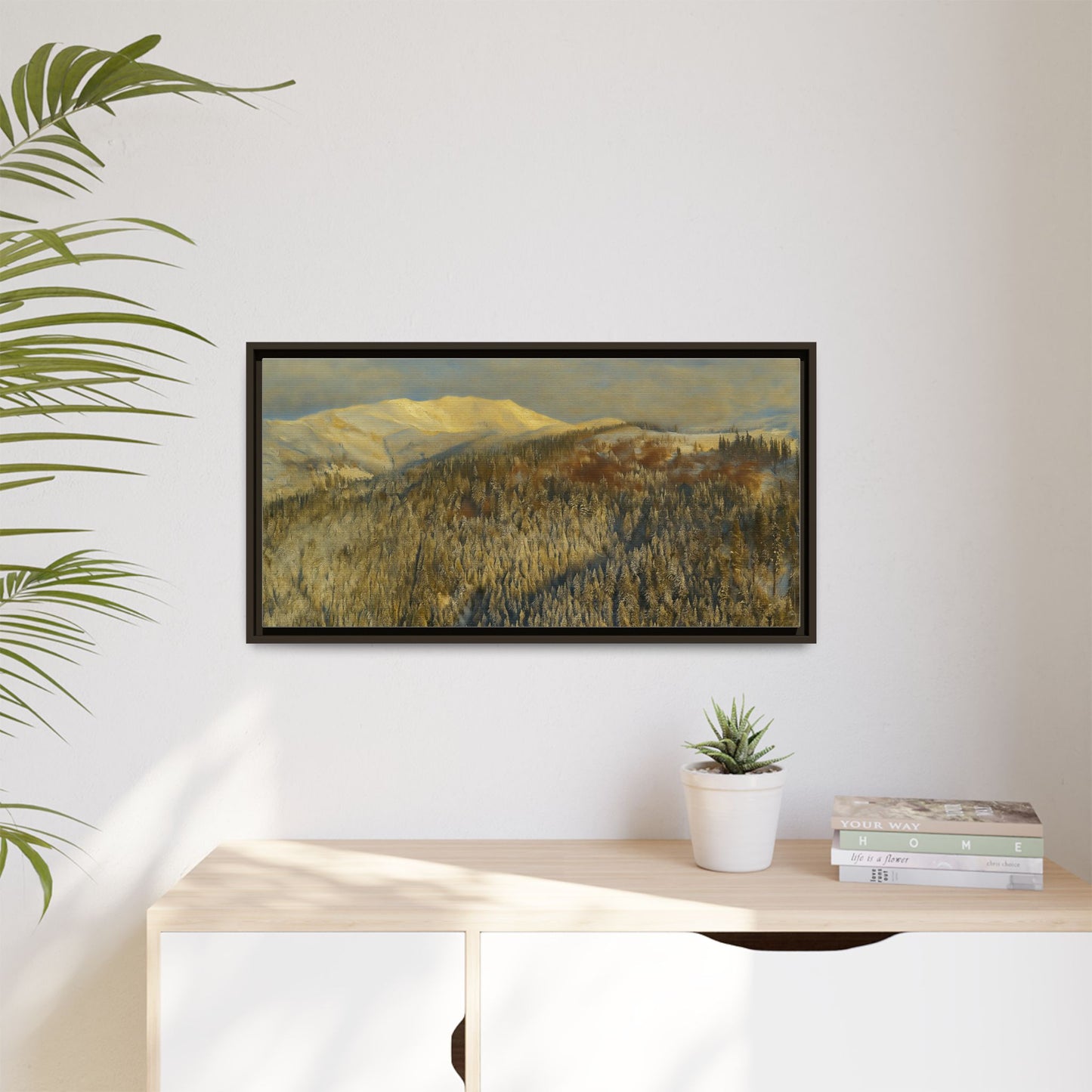 Framed Mountain Canvas Art, Perfect for Home Decor, Nature Wall Art, Gift for Nature Lovers, Cozy Atmosphere