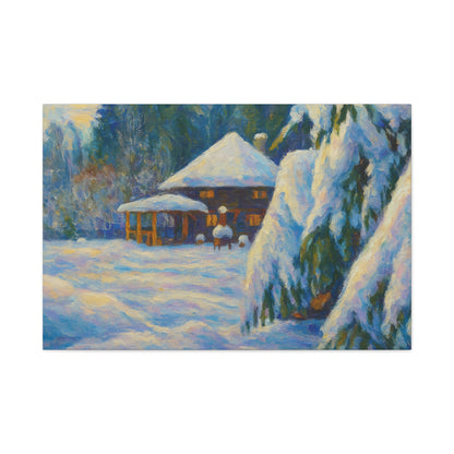 Winter Landscape Canvas Wall Art, Cozy Home Decor, Christmas Gift, Seasonal Artwork, Impressionist Style