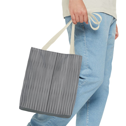 Stylish Gray Striped Tote Bag for Everyday Use