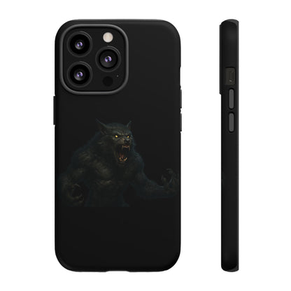Werewolf Phone Case, Tough Cases, Black Panther Design, Gift for Animal Lovers, Phone Accessories, Fierce Phone Protection