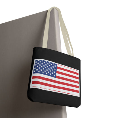 Patriotic Tote Bag, American Flag Carryall, Beach Bag, Reusable Shopping Tote, Independence Day Gift