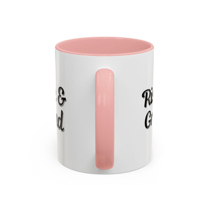 Rise & Grind Coffee Mug – Motivational Black Accent Mug for Daily Inspiration