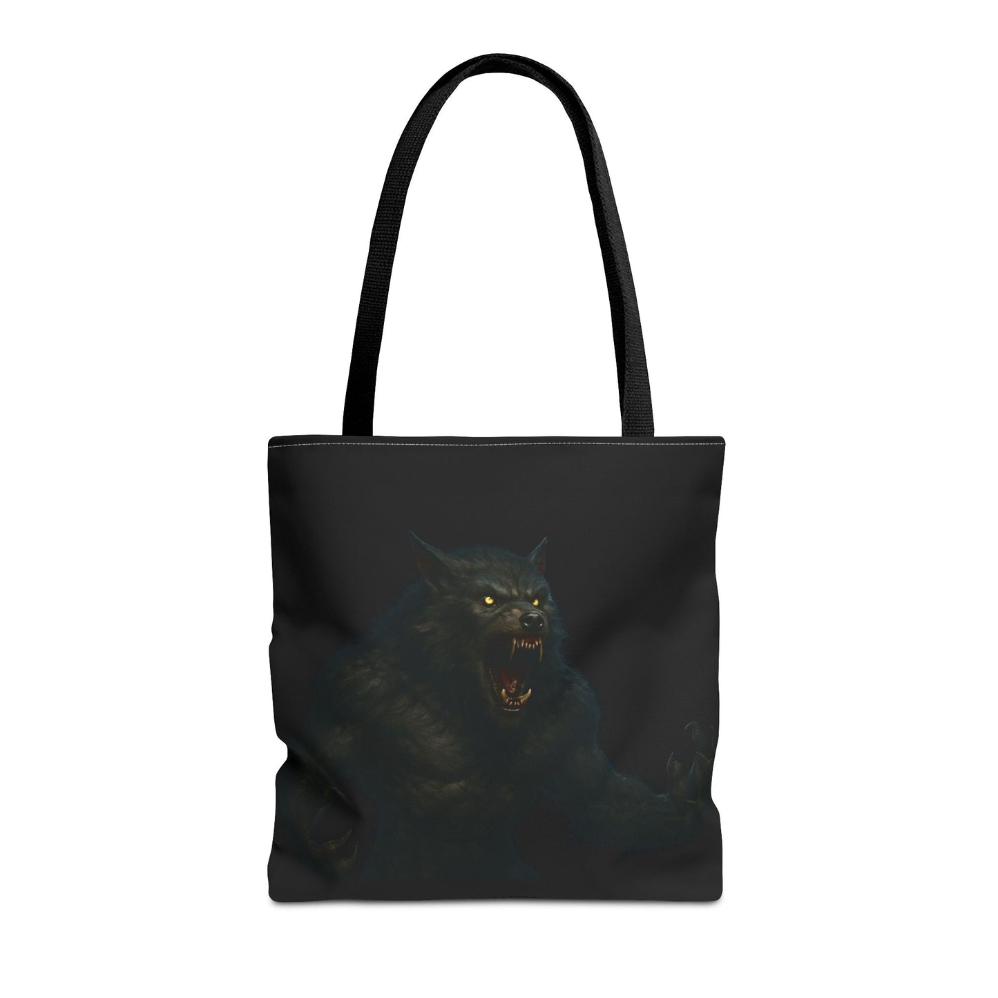Fierce Werewolf Tote Bag, Halloween Accessories, Dark Art Tote, Animal Lover Gift, Geeky Shopping Bag