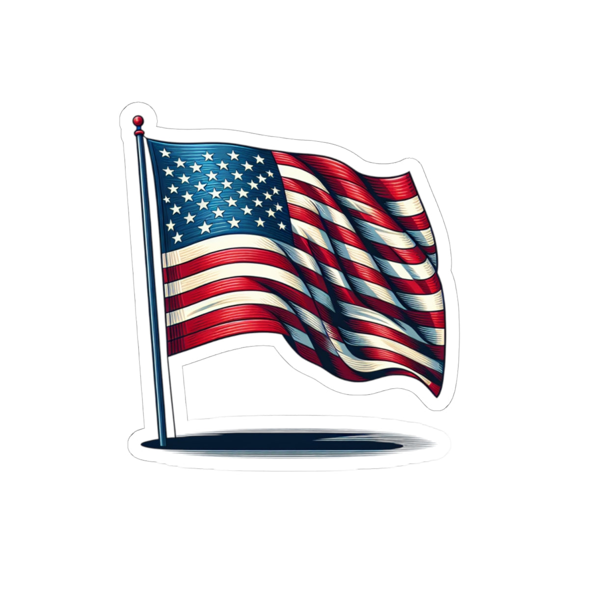 Patriotic Kiss-Cut Stickers | American Flag Decals for Laptops, Water Bottles, Scrapbooking, Fourth of July, Memorial Day