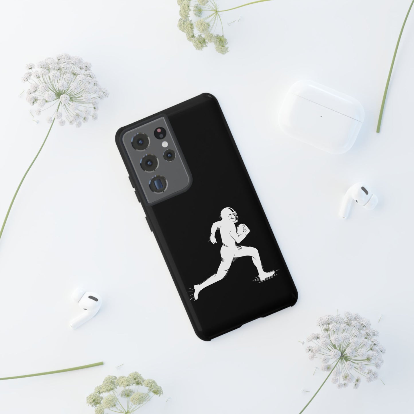 Football Player Phone Case, Tough Cases, Sports Phone Cover, Gift for Athletes, iPhone & Samsung Accessories, Running Player Design