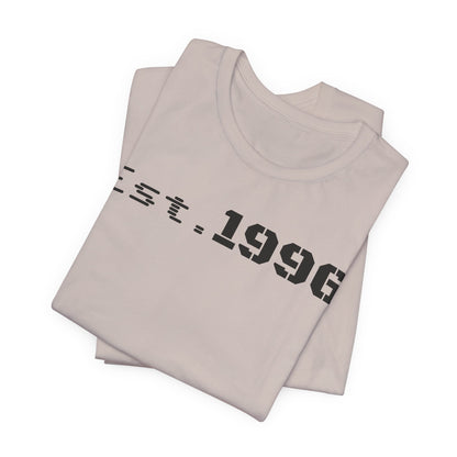 Unisex Jersey Tee - 'Est. 1996' Graphic Shirt, Birthday Gift, Casual Wear, Vintage Style, Retro Fashion, Gift for Him/Her
