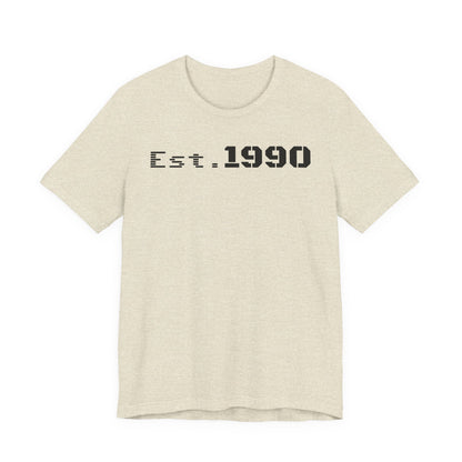 Unisex Est. 1990 Nostalgic Jersey Tee - Perfect Gift, Vintage Style, Retro Fashion, Birthday Celebration, Casual Wear