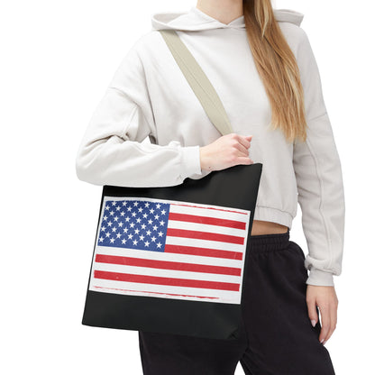 Patriotic Tote Bag, American Flag Carryall, Beach Bag, Reusable Shopping Tote, Independence Day Gift