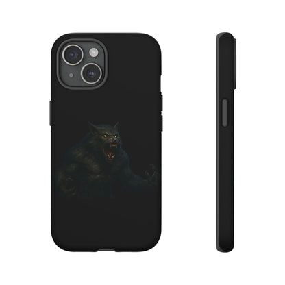 Werewolf Phone Case, Tough Cases, Black Panther Design, Gift for Animal Lovers, Phone Accessories, Fierce Phone Protection
