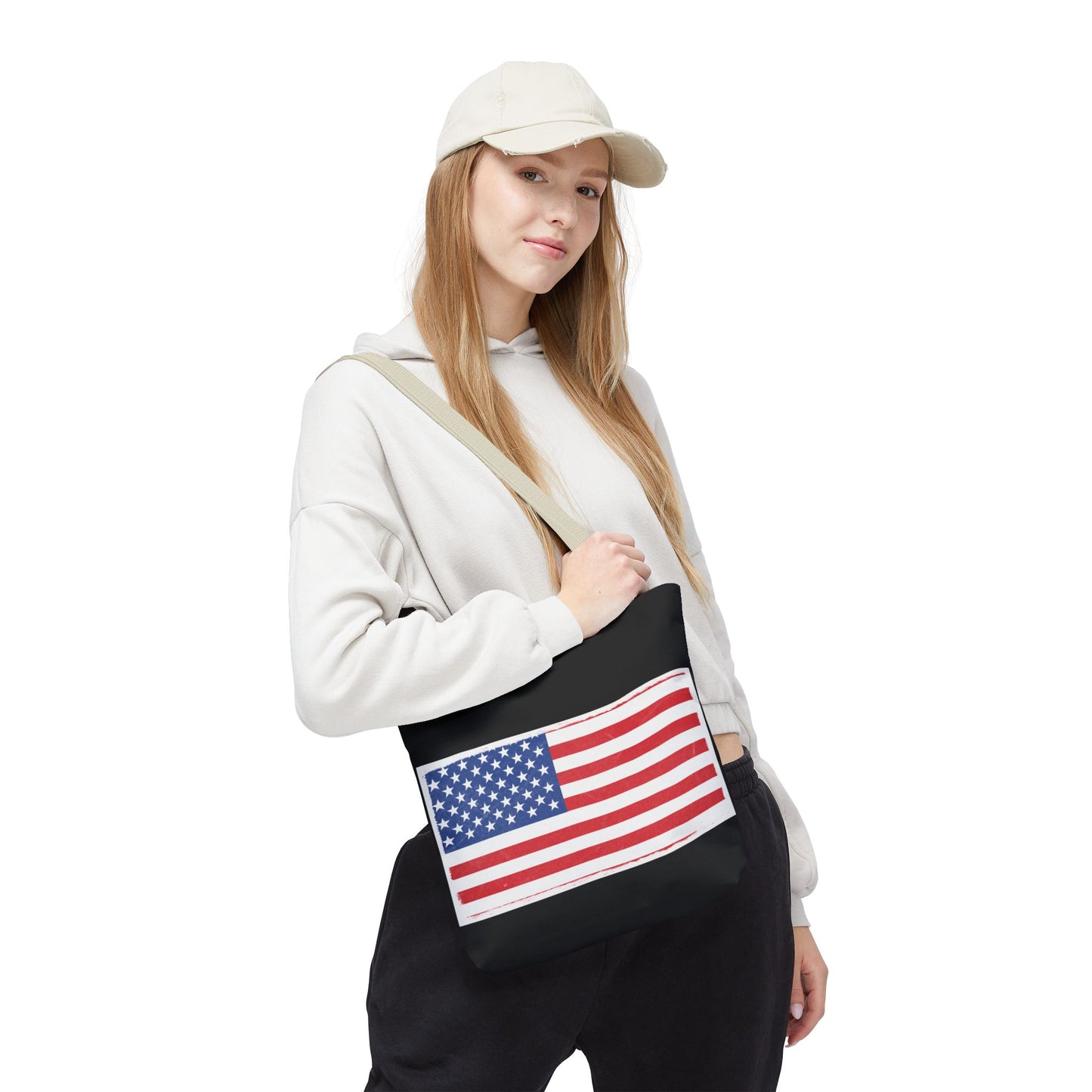 Patriotic Tote Bag, American Flag Carryall, Beach Bag, Reusable Shopping Tote, Independence Day Gift