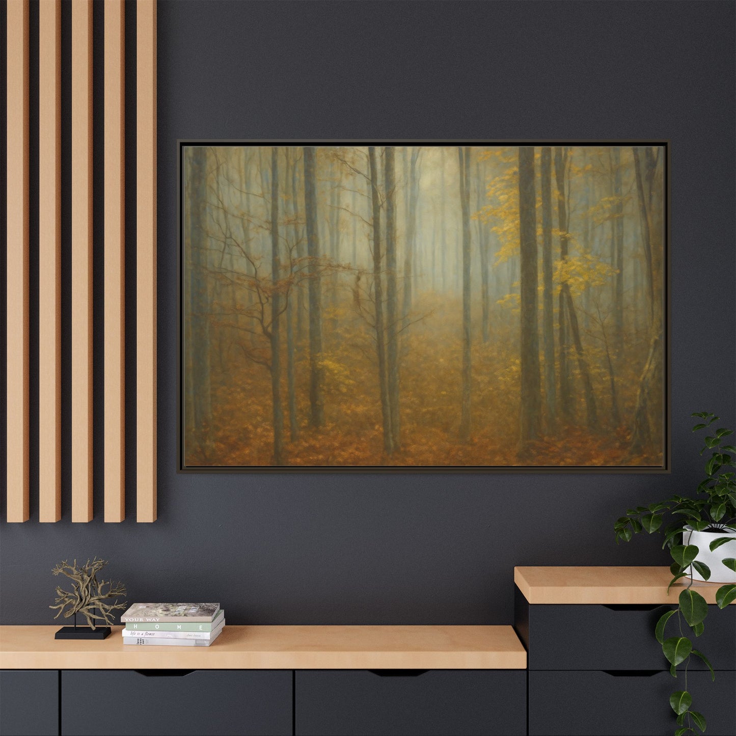 Framed Matte Canvas Art | Serenity in the Forest | Nature Wall Decor, Home Gallery, Cozy Living Room, Gift for Nature Lovers
