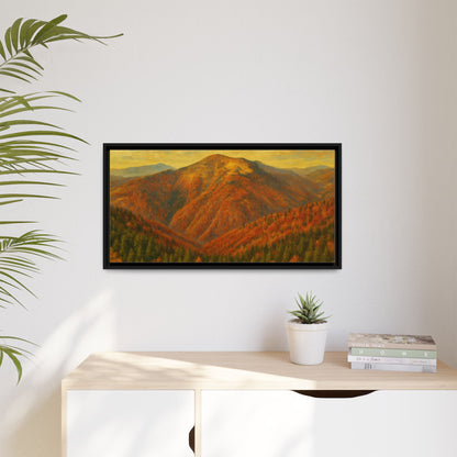 Autumn Landscape Wall Art, Cozy Home Decor, Nature Print, Framed Canvas, Fall Decorations, Gift Idea for Art Lovers