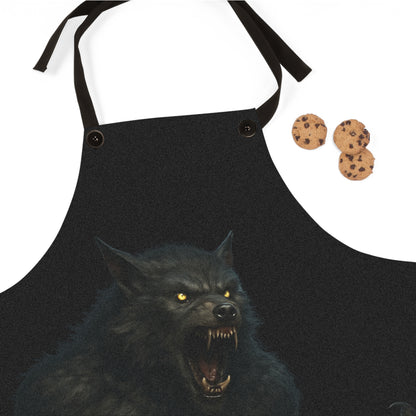 Fierce Werewolf Apron, AOP Cooking Gear, Halloween Kitchen Accessory, Gift for Chefs, BBQ Lover's Apron