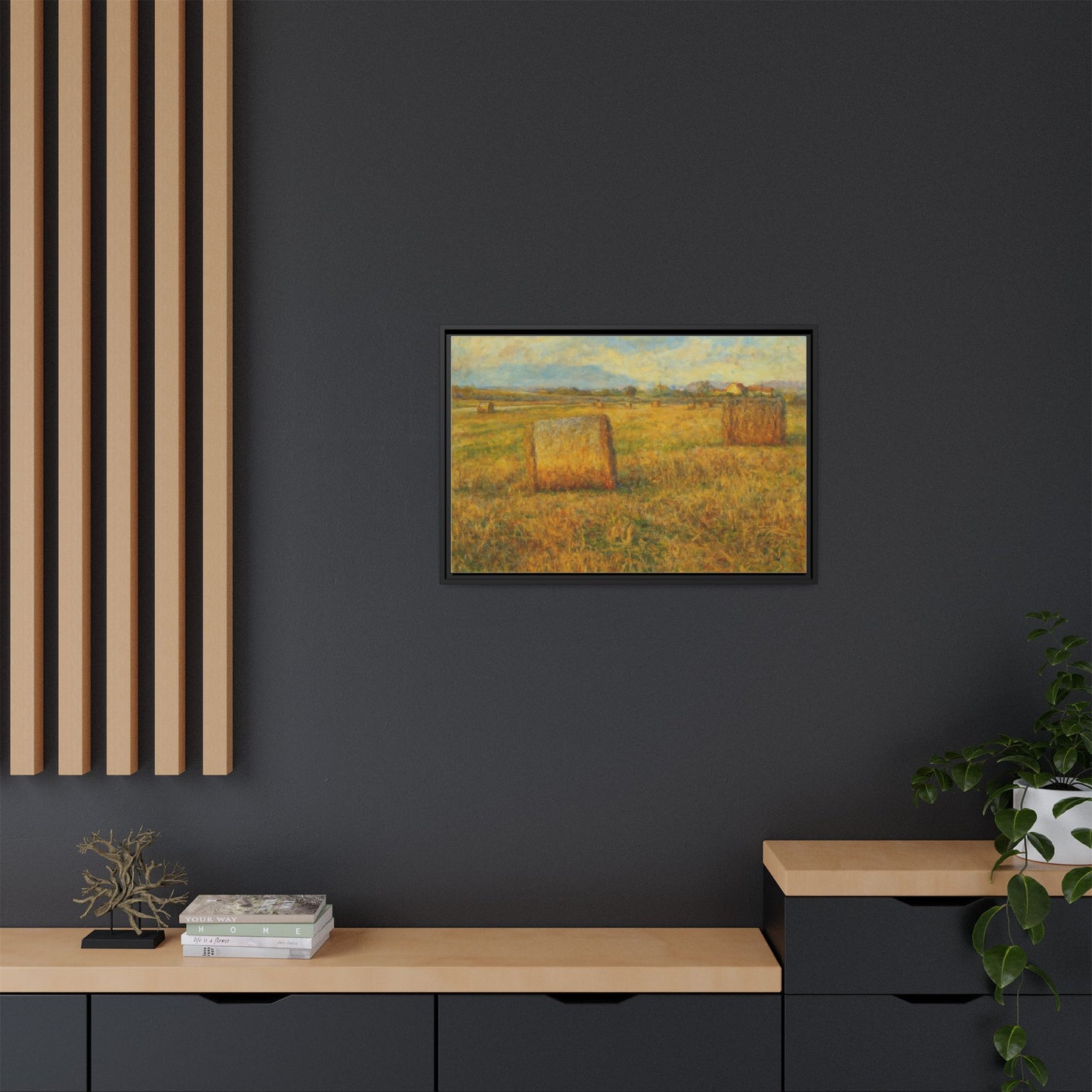 Framed Matte Canvas Wall Art - Rustic Farm Landscape, Country Decor, Home Gallery, Gift for Nature Lovers, Housewarming Decor