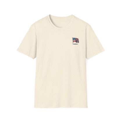 Patriotic Unisex Softstyle T-Shirt, American Flag Tee, USA Pride Shirt, Perfect for Independence Day, Casual Wear