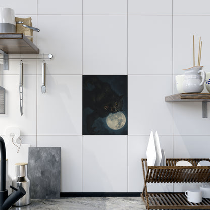 Werewolf Ceramics Decor, Unique Wolf Moon Tile, Gothic Home Accents, Halloween Gift, Dark Art Decoration, Spooky Wall Art