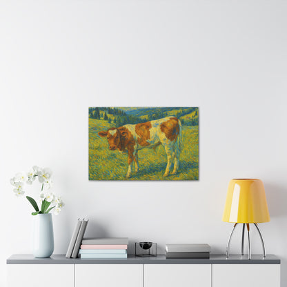 Cow Art Canvas Print, Rustic Farmhouse Decor, Animal Lover Gift, Country Wall Art, Thoughtful Homewarming