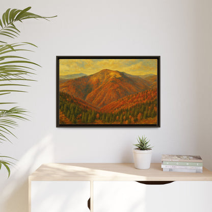 Autumn Landscape Wall Art, Cozy Home Decor, Nature Print, Framed Canvas, Fall Decorations, Gift Idea for Art Lovers